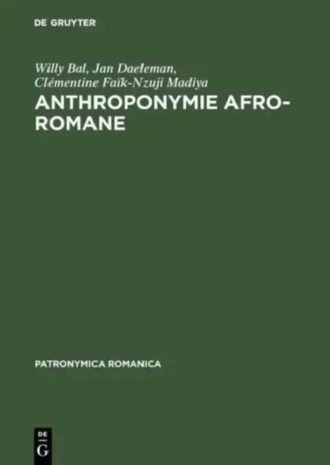Cover of Anthroponymie afro-romane