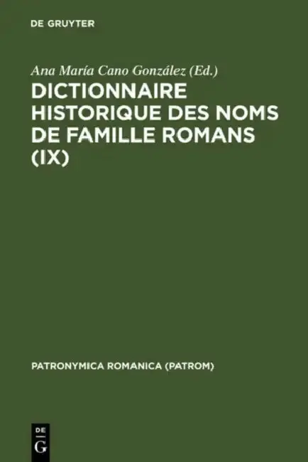 Cover of Dictionnaire historique des noms de famille romans (IX)