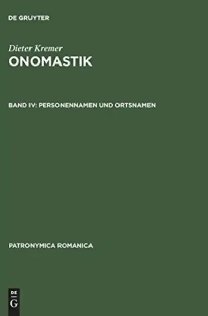 Cover of Onomastik, Band IV, Personennamen und Ortsnamen