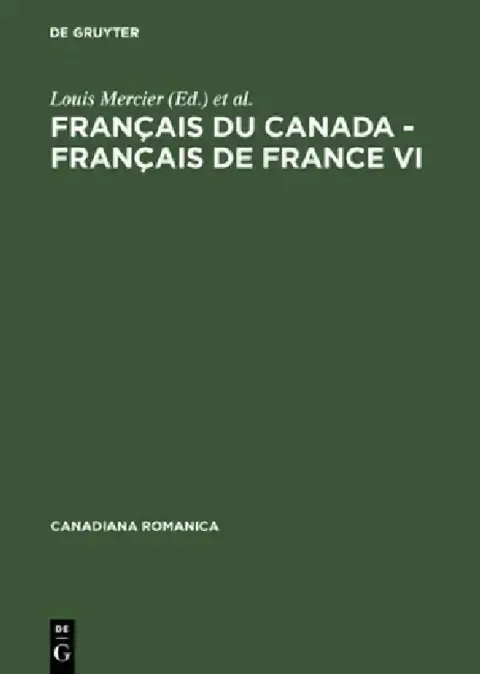 Cover of Français du Canada - Français de France VI