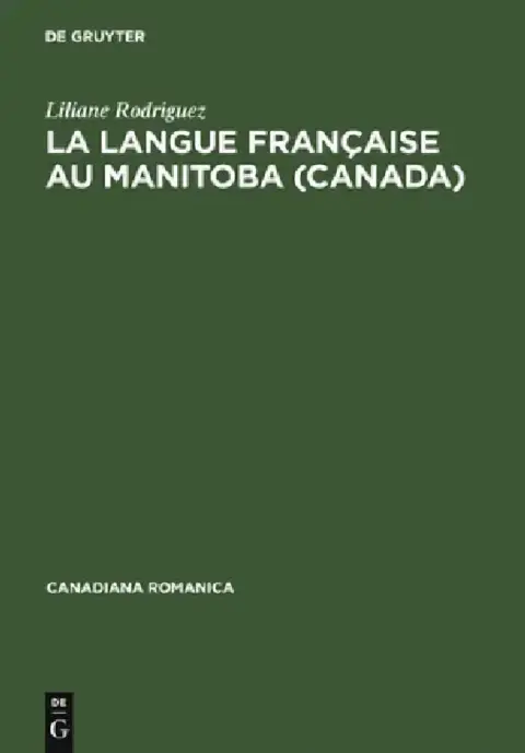 Cover of La langue française au Manitoba (Canada)