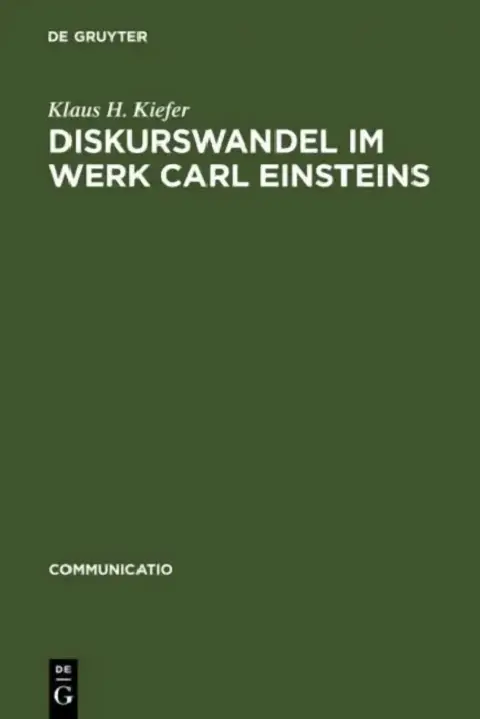Cover of Diskurswandel im Werk Carl Einsteins