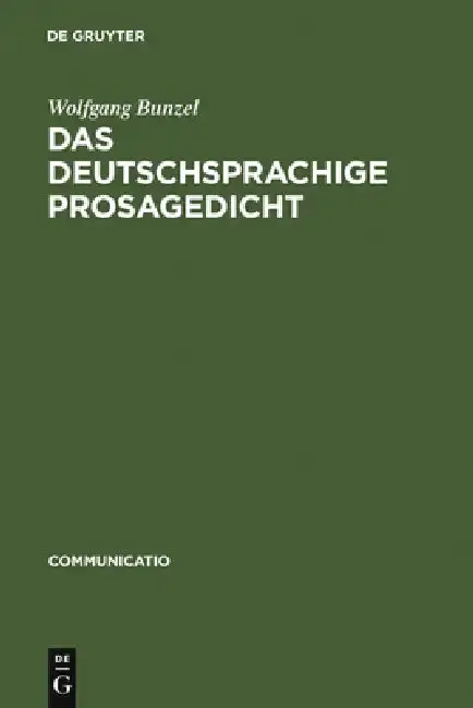 Cover of Das deutschsprachige Prosagedicht