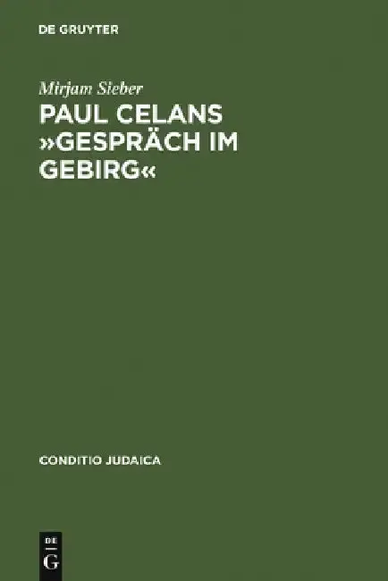 Cover of Paul Celans »Gespräch Im Gebirg«