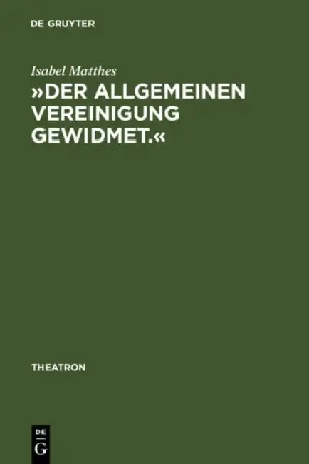 Cover of »Der Allgemeinen Vereinigung Gewidmet.«