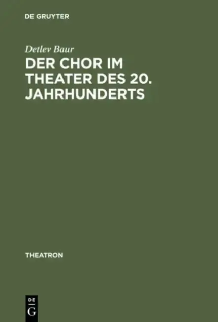 Cover of Der Chor im Theater des 20. Jahrhunderts