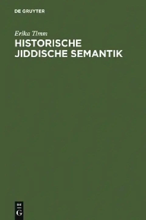 Cover of Historische jiddische Semantik
