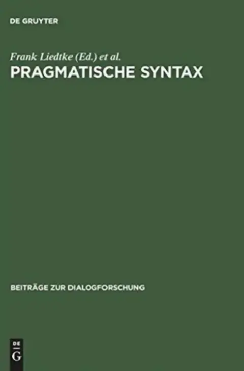 Cover of Pragmatische Syntax