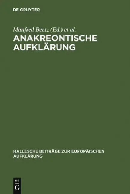 Cover of Anakreontische Aufklärung