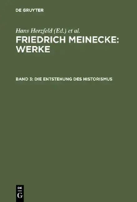 Cover of Die Entstehung des Historismus