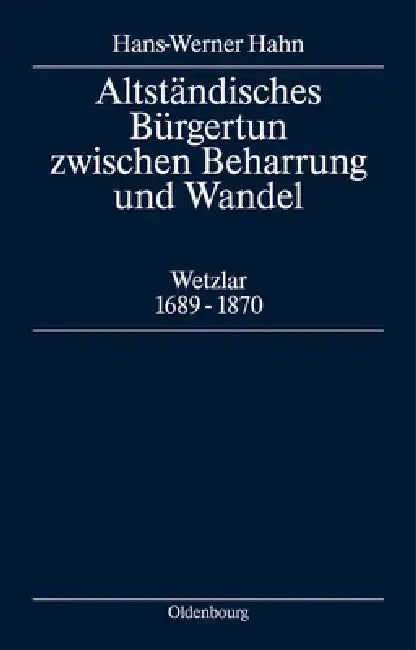 Cover of Altständisches Bürgertum zwischen Beharrung und Wandel