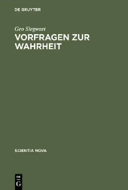 Cover of Vorfragen Zur Wahrheit