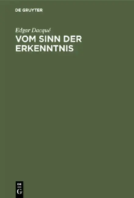 Cover of Vom Sinn Der Erkenntnis