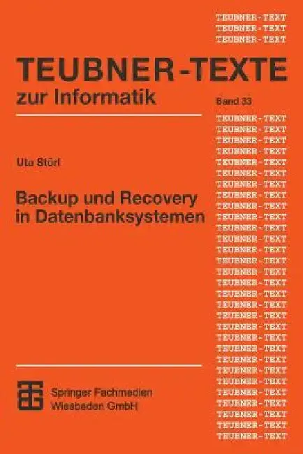 Cover of Backup Und Recovery in Datenbanksystemen