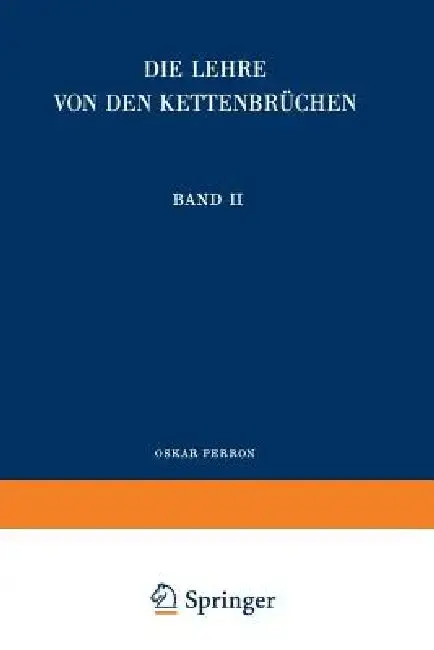 Cover of Die Lehre Von Den Kettenbrüchen