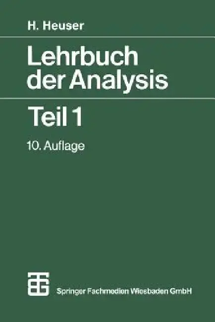 Cover of Lehrbuch Der Analysis Teil 1