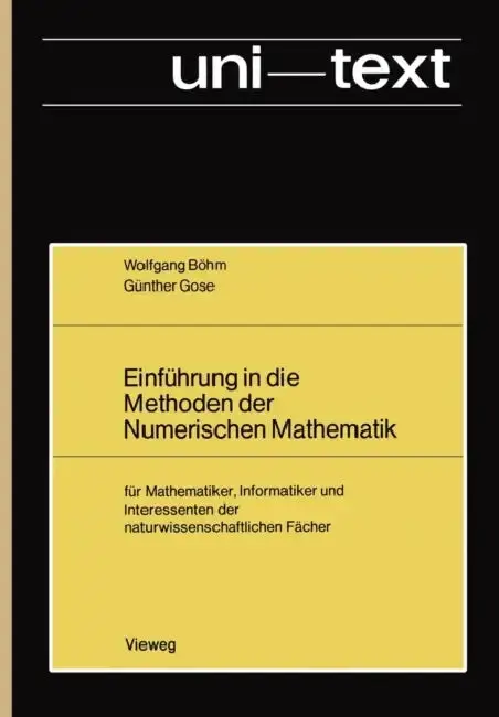 Cover of Einführung in Die Methoden Der Numerischen Mathematik