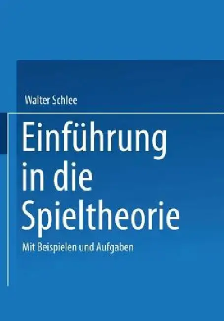 Cover of Einführung in Die Spieltheorie