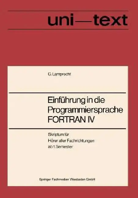 Cover of Einführung in Die Programmiersprache FORTRAN IV