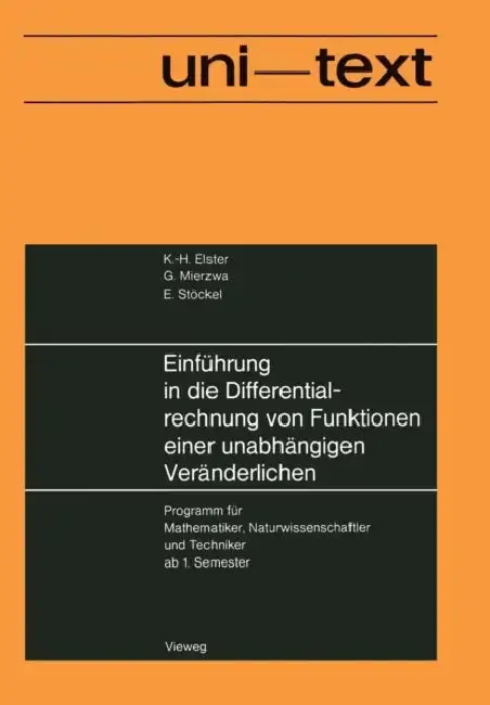 Cover of Einführung in Die Differentialrechnung Von Funktionen Einer Unabhängigen Veränderlichen