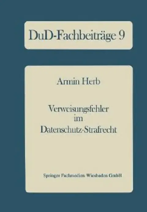 Cover of Verweisungsfehler Im Datenschutz-Strafrecht