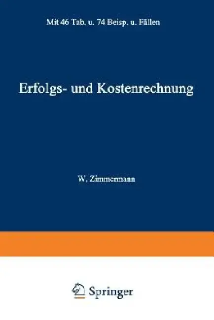 Cover of Erfolgs- Und Kostenrechnung