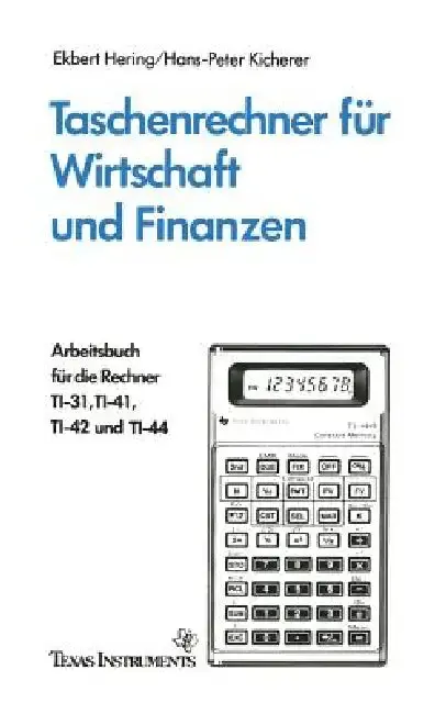 Cover of Taschenrechner Für Wirtschaft Und Finanzen