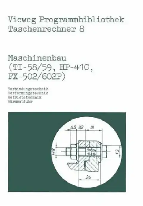 Cover of Maschinenbau (Ti-58/59, Hp-41 C, Fx-502/602 P)