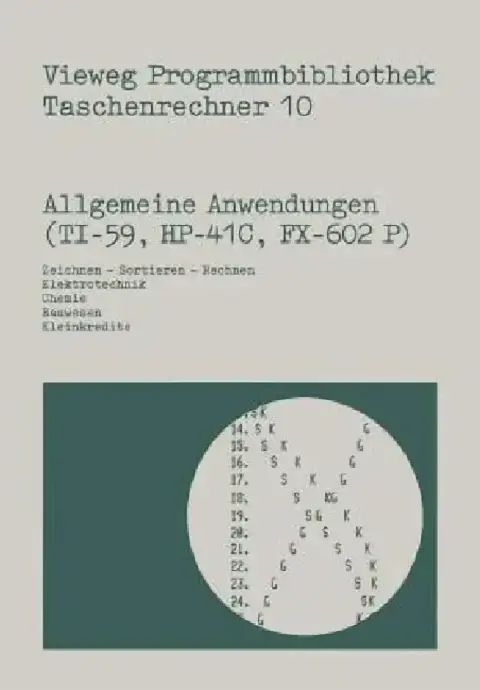 Cover of Allgemeine Anwendungen (Ti-59, Hp-41 C, Fx-602 P)