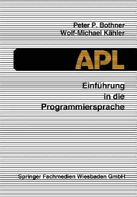 Cover of Einführung in Die Programmiersprache APL