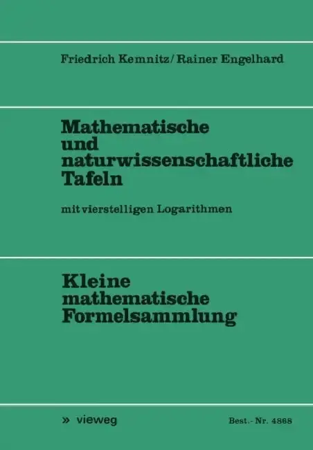 Cover of Mathematische Und Naturwissenschaftliche Tafeln