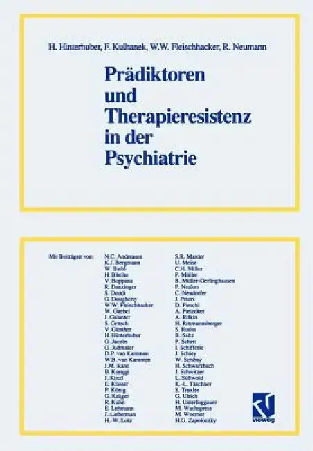 Cover of Prädiktoren Und Therapieresistenz in Der Psychiatrie