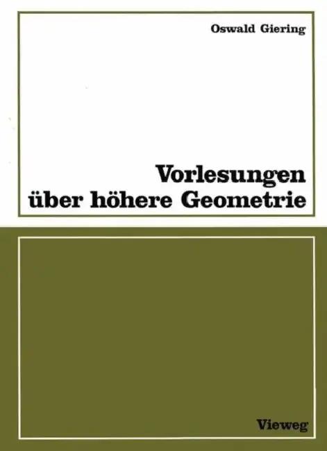 Cover of Vorlesungen Über Höhere Geometrie