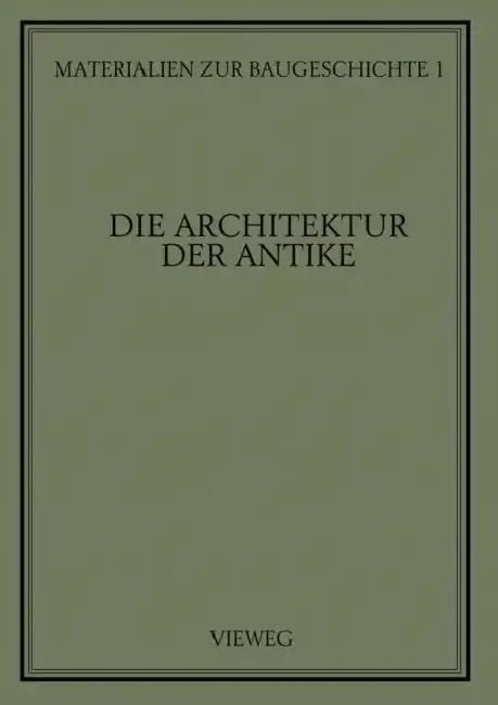 Cover of Die Architektur Der Antike