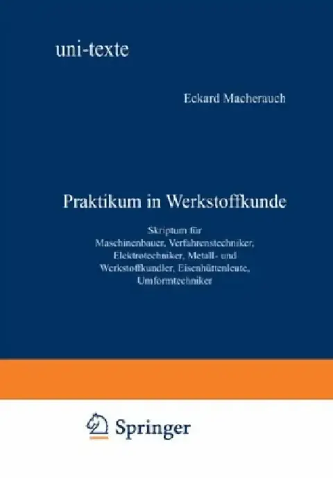 Cover of Praktikum in Werkstoffkunde