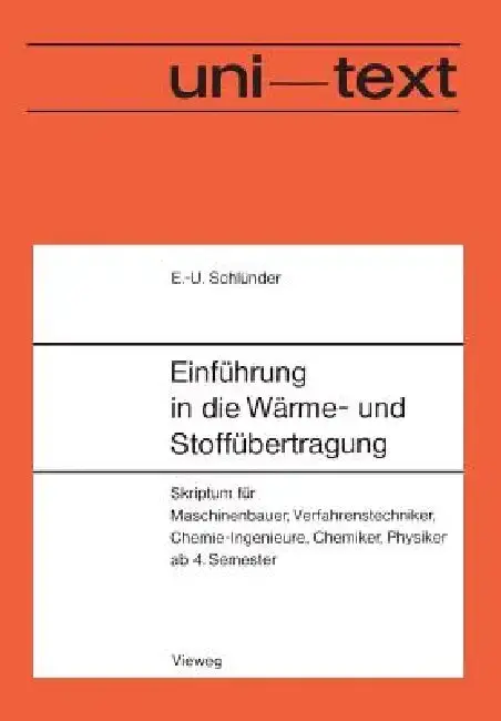 Cover of Einführung in Die Wärme- Und Stoffübertragung