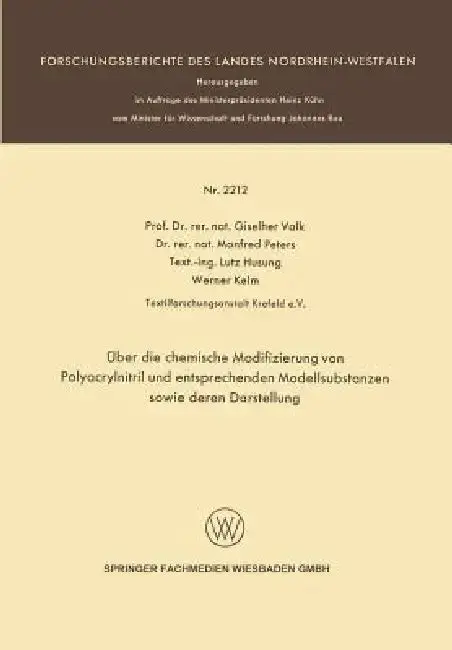 Cover of Über Die Chemische Modifizierung Von Polyacrylnitril Und Entsprechenden Modellsubstanzen Sowie Deren Darstellung