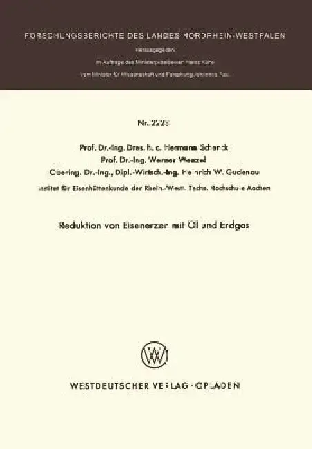 Cover of Reduktion Von Eisenerzen Mit Öl Und Erdgas