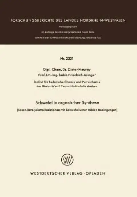 Cover of Schwefel in Organischer Synthese