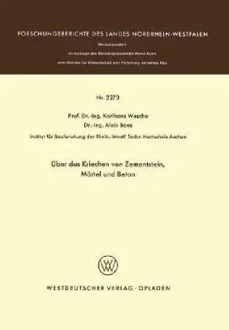Cover of Über Das Kriechen Von Zementstein, Mörtel Und Beton