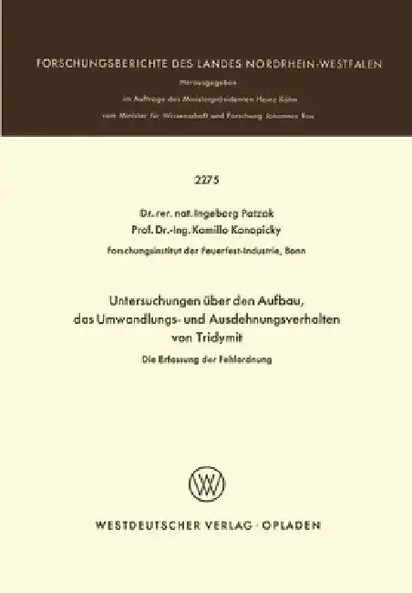 Cover of Untersuchungen über den Aufbau, das Umwandlungs- und Ausdehnungsverhalten von Tridymit