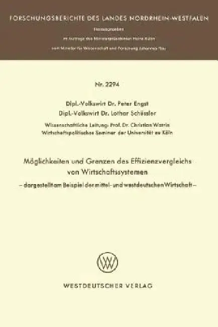 Cover of Möglichkeit Und Grenzen Des Effizienzvergleichs Von Wirtschaftssystemen