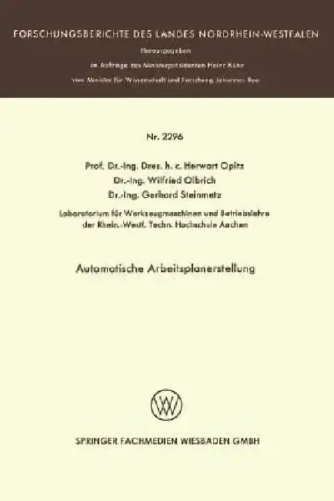 Cover of Automatische Arbeitsplanerstellung