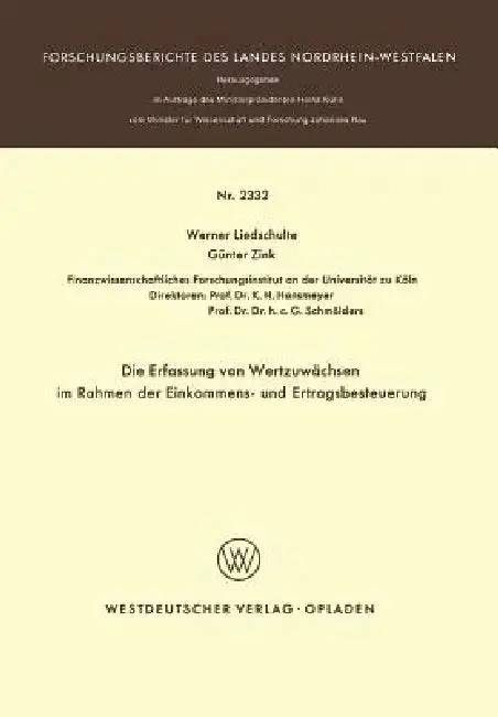 Cover of Die Erfassung Von Wertzuwächsen Im Rahmen Der Einkommens- Und Ertragsbesteuerung