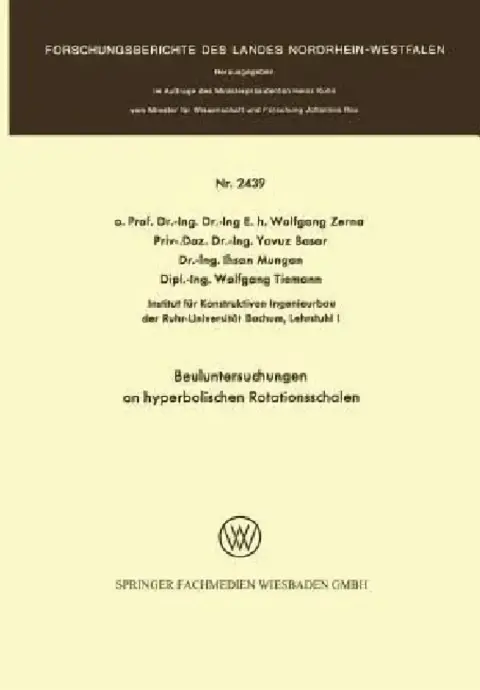 Cover of Beuluntersuchungen an Hyperbolischen Rotationsschalen