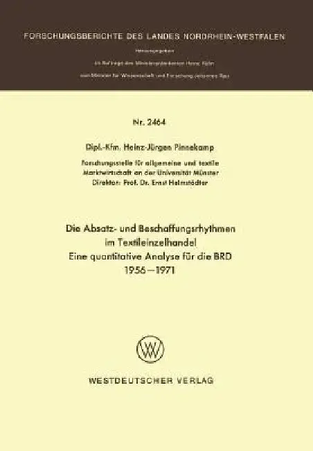 Cover of Die Absatz- Und Beschaffungsrhythmen Im Textileinzelhandel