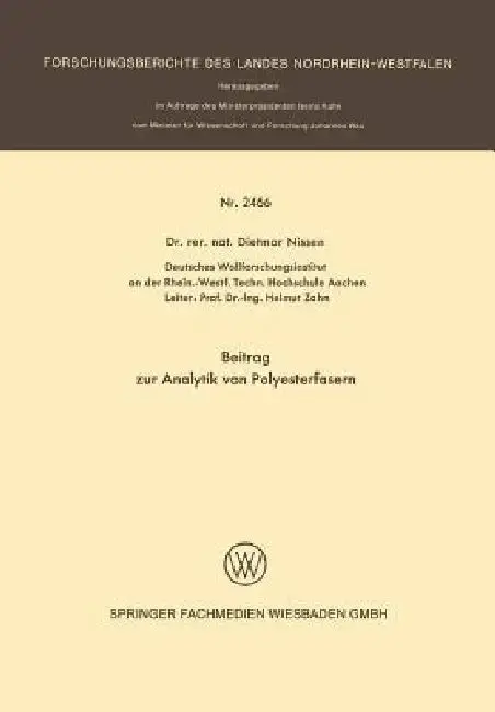 Cover of Beitrag Zur Analytik Von Polyesterfasern