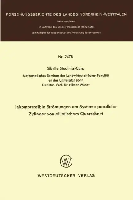 Cover of Inkompressible Strömungen Um Systeme Paralleler Zylinder Von Elliptischem Querschnitt
