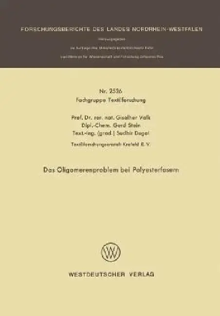 Cover of Das Oligomerenproblem Bei Polyesterfasern