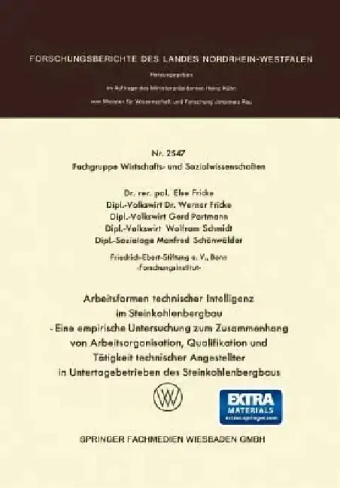 Cover of Arbeitsformen Technischer Intelligenz Im Steinkohlenbergbau